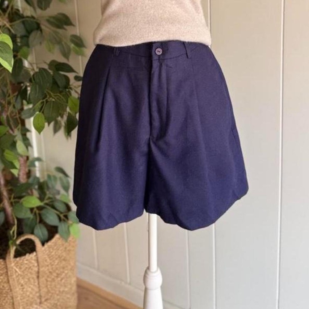 GAP Navy Blue High Waisted 100% Wool Shorts Women's Size 6 Preppycore